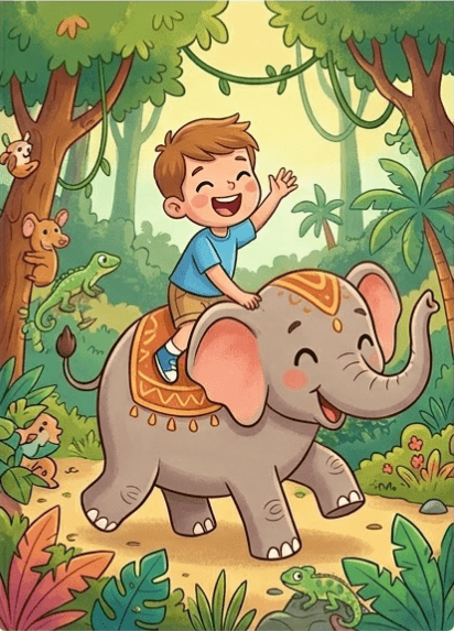 Kind mit Elefant als Symbol für passende Bildwelten und ruhige Begleitung.