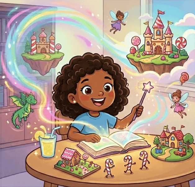 Kind mit Freude ueber Lernerfolge.