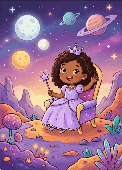 Kind mit Krone als Symbol für Fantasie und persönliche Themen.